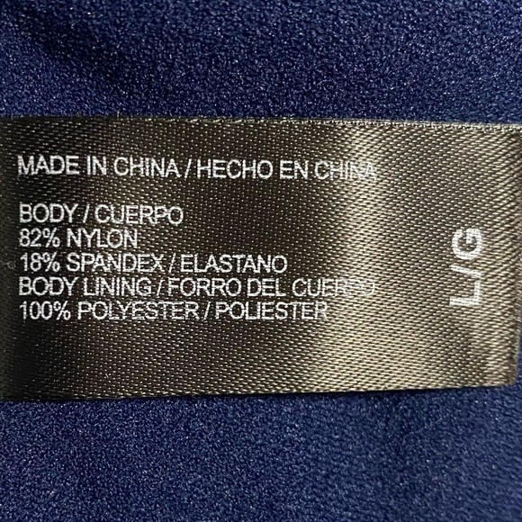 Hurley Floral Print Long Sleeve One Piece Rash Guard Swimsuit L Blue NWT - Picture 3 of 8